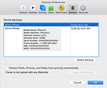 delete itunes backup files