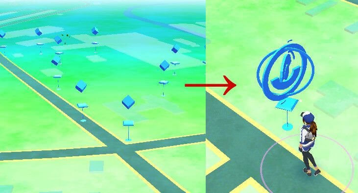 pokestops interface map