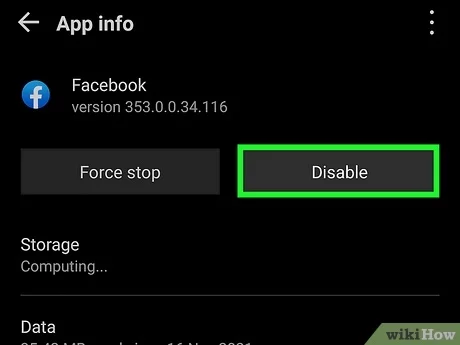 uninstall facebook app from android 3