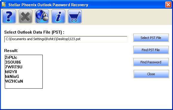 stellar phoenix outlook password